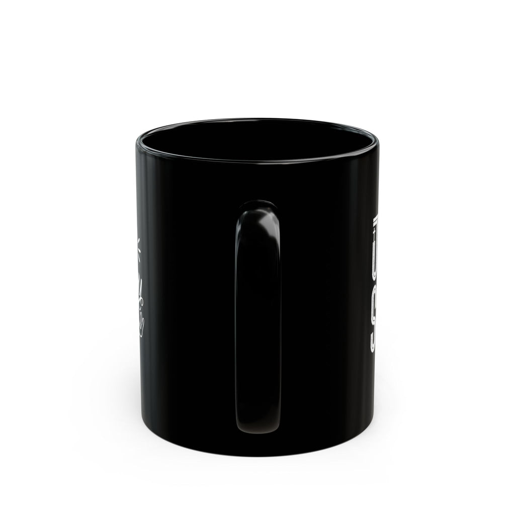 God Loves You Ceramic Mug — Cross, Bible & Dove Faith Coffee Cup (Black, 11oz/15oz)