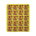 Fleece Sherpa Blanket — Bright Retro Rose & Stars Pattern Cozy Throw