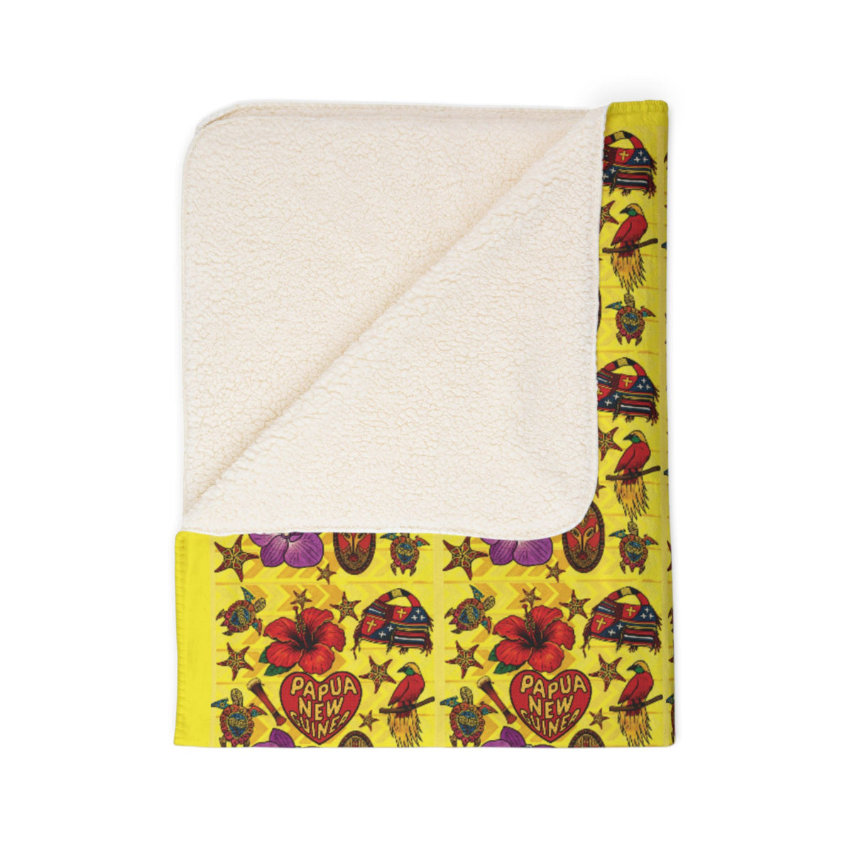 Fleece Sherpa Blanket — Bright Retro Rose & Stars Pattern Cozy Throw
