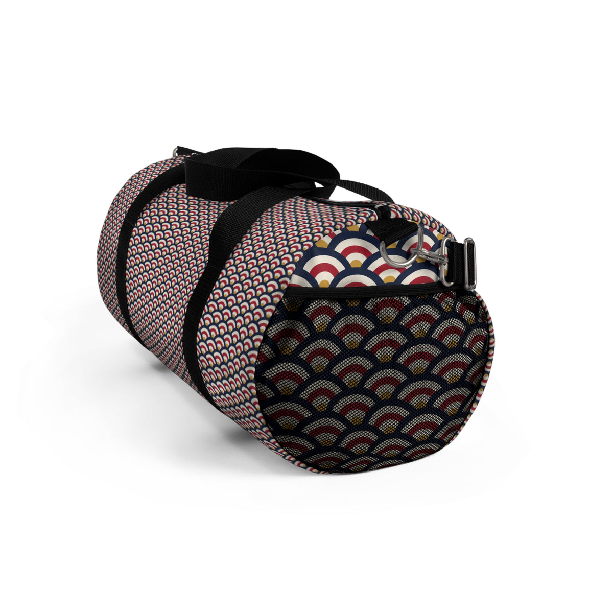 Geo Wave Pattern Duffel Bag — Retro Pink Travel Gym Bag