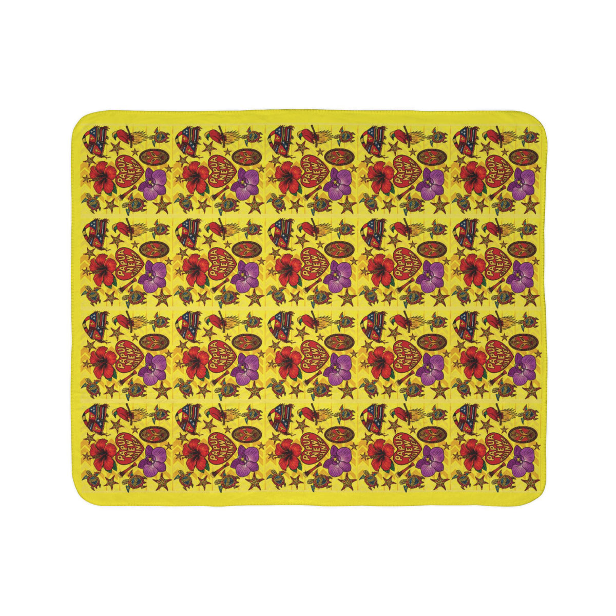 Fleece Sherpa Blanket — Bright Retro Rose & Stars Pattern Cozy Throw