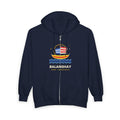 Boat Waves Zip Hoodie — "Balanohay" Nautical Graphic Zip-Up