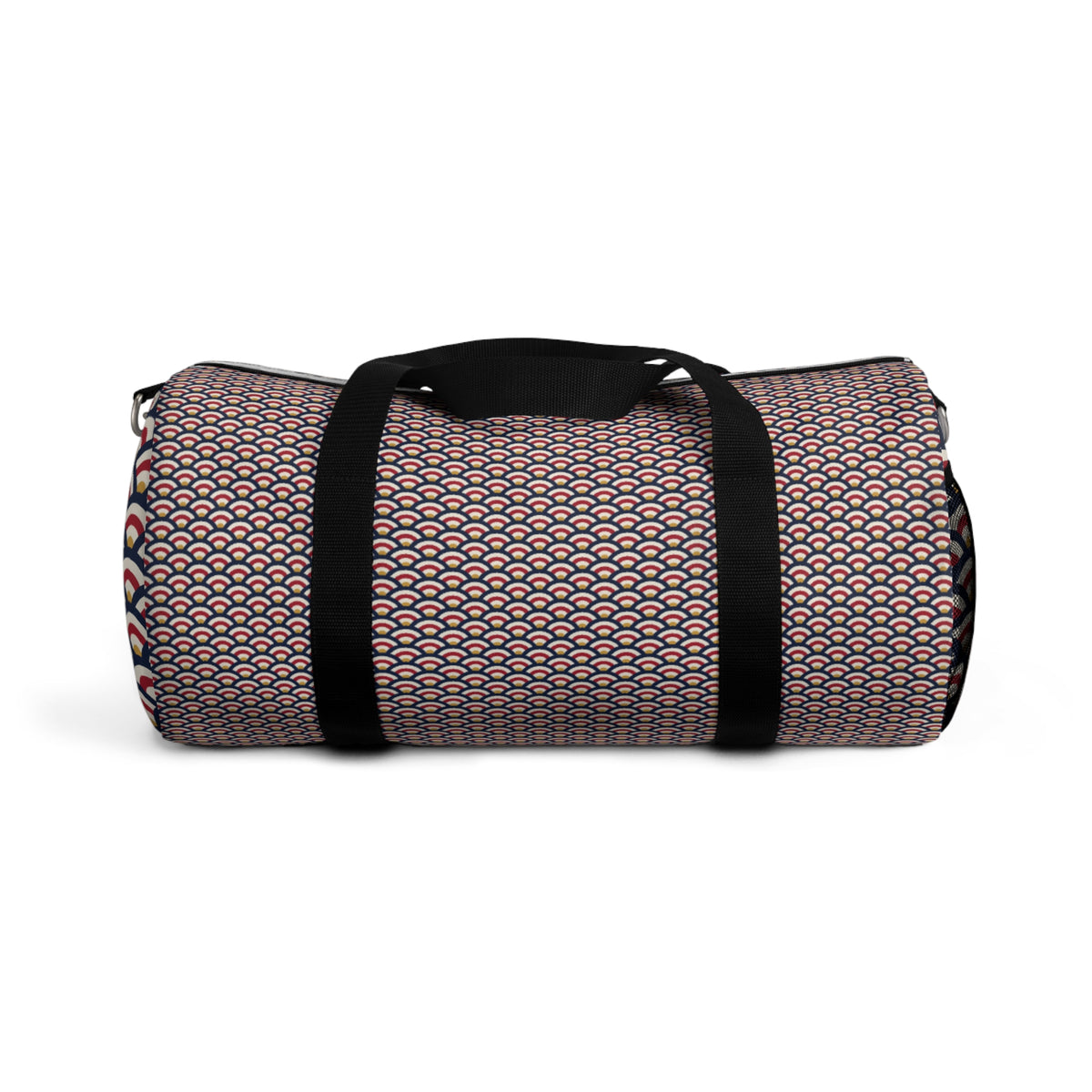 Geo Wave Pattern Duffel Bag — Retro Pink Travel Gym Bag
