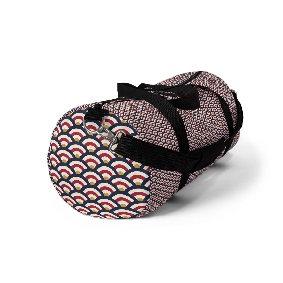 Geo Wave Pattern Duffel Bag — Retro Pink Travel Gym Bag
